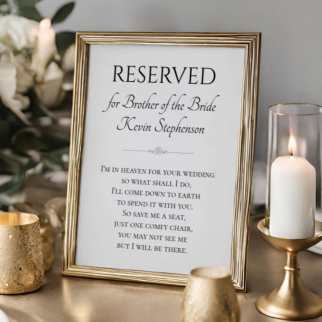 I'm In Heaven For Wedding Brother Bride Memorial Poster (Creator Uploaded)