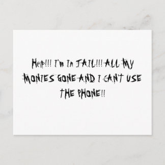 Im In Jail J/K Postcard