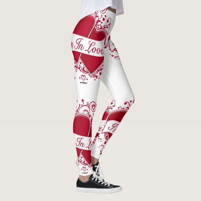 I'm In Love Red Hearts Leggings (Right)