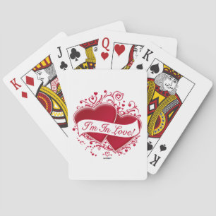 I'm In Love! Red Hearts Playing Cards