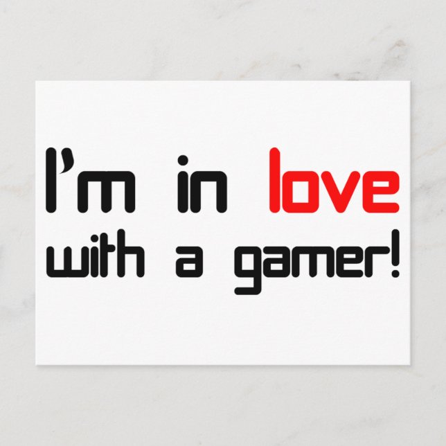 I'm in Love with a Gamer Postcard (Front)