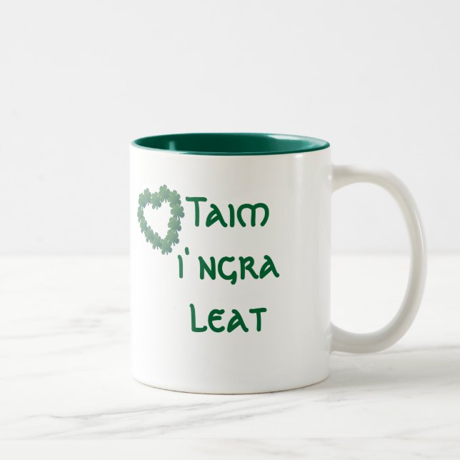 I'm in love with you (Gaelige) Two-Tone Coffee Mug (Right)