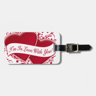 I'm In Love With You! Red Hearts Luggage Tag
