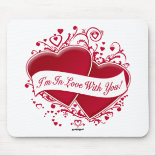 I'm In Love With You! Red Hearts Mouse Mat