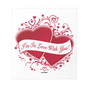 I'm In Love With You! Red Hearts Notepad