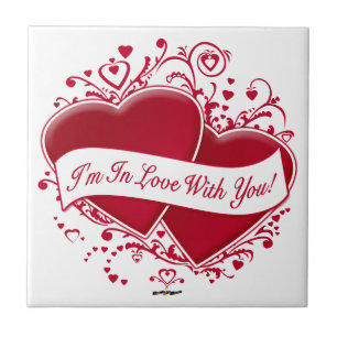 I'm In Love With You! Red Hearts Tile