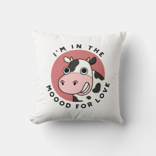 I'm In The Moood For Love Funny Cow Pun Cushion