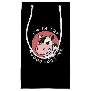 I'm In The Moood For Love Funny Cow Pun Dark BG Small Gift Bag