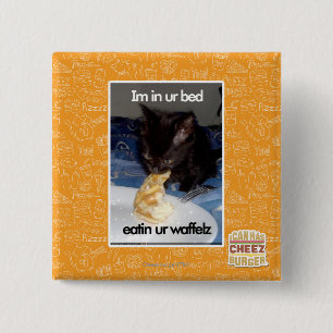 Im in ur bed 15 cm square badge