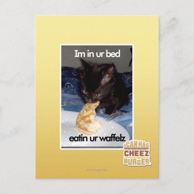 Im in ur bed postcard (Front)