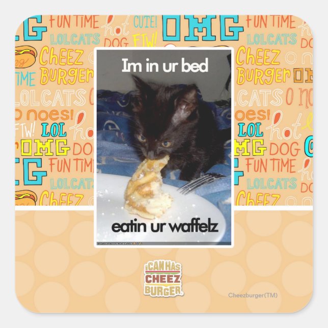 Im in ur bed square sticker (Front)
