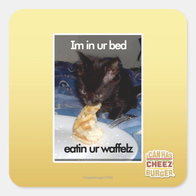 Im in ur bed square sticker (Front)