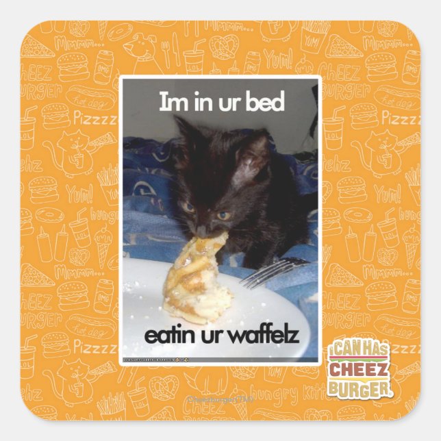 Im in ur bed square sticker (Front)