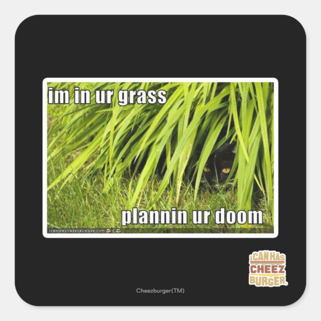im in ur grass square sticker (Front)