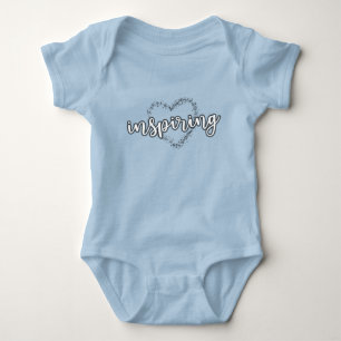 I'm Inspiring in Black with Heart Baby Bodysuit