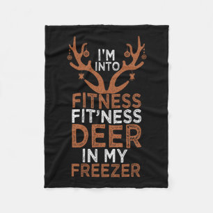 I'm Into Fitness Deer Freezer Funny Hunter Dad Chr Fleece Blanket