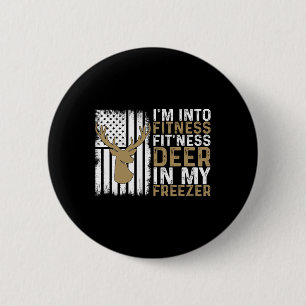 I'm Into Fitness Fitness Deer In My Freezer Deer H 6 Cm Round Badge