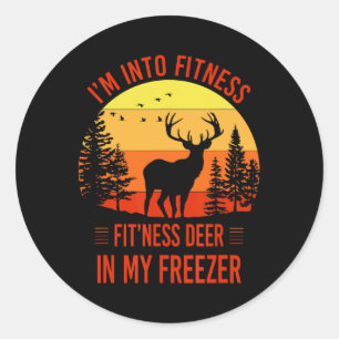 I'm Into Fitness. Fitness Deer In My Freezer Funny Classic Round Sticker