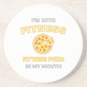 I'm Into Fitness Fit'ness Pizza In My Mouth Foodie Coaster