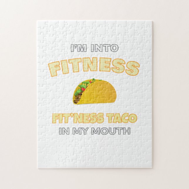 I'm Into Fitness, Fitness Taco In My Mouth Workout Jigsaw Puzzle (Vertical)
