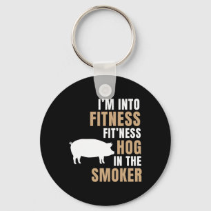 I'm Into Fitness Hog Bbq Smoker Roaster Funny Pig Key Ring