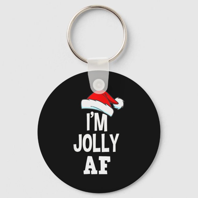 I'm Jolly Af Pajama, Christmas Adult Naughty Sweat Key Ring (Front)