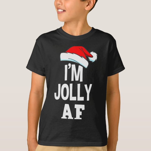 I'm Jolly Af Pajama, Christmas Adult Naughty Sweat T-Shirt (Front)