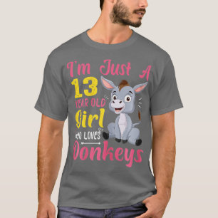 Im Just A 13 Year Old Girl Who Loves Donkeys Funny T-Shirt