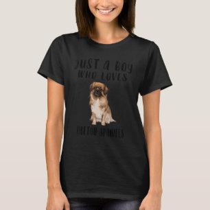 Im Just A Boy Who Loves Tibetan Spaniels Dog T-Shirt