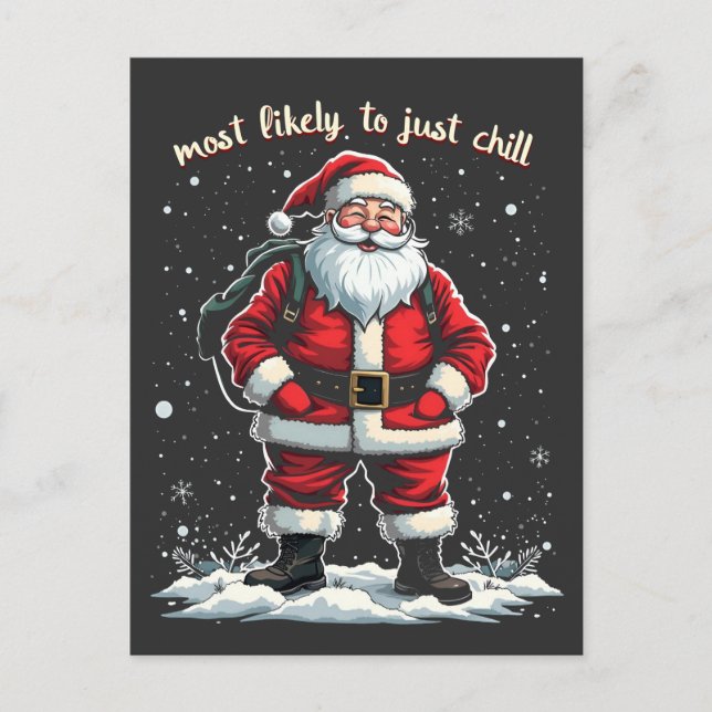 I'm Just a Chill Guy Christmas Santa Chill Guy  Postcard (Front)