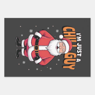 I'm Just a Chill Guy Meme Christmas Funny 2025 Wrapping Paper Sheet