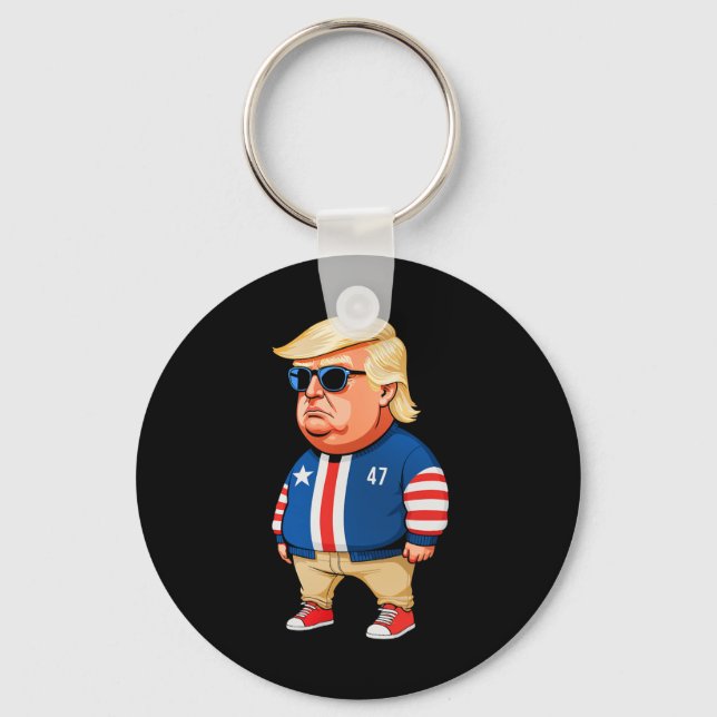 I'm Just A Chill Guys Trump Funny Chill Guy Meme  Key Ring (Front)