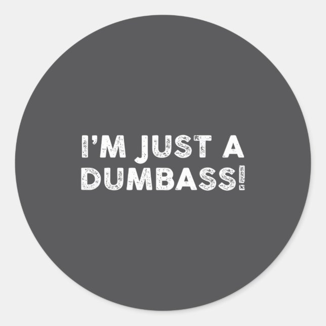 I'm Just A Dumb Funny Saying Sarcastic Meme Humor  Classic Round Sticker (Front)