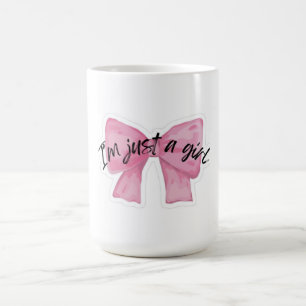 I'm Just A Girl Bow Coffee Mug Cute Coquette Mug