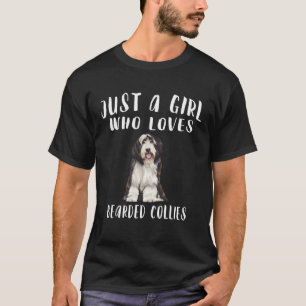 Im Just A Girl Who Loves Bearded Collies Dog T-Shirt