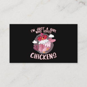 Im Just a Girl Who Loves Chickens Cute Chicken Buf Business Card