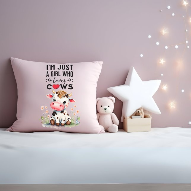  I'm Just A Girl Who Loves Cows 41cm x 41cm Cushion (Creator Uploaded)
