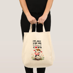 I'm Just A Girl Who Loves Cows Grocery Tote Bag