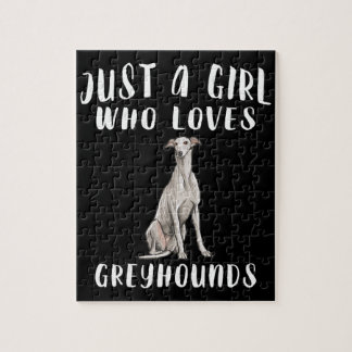 Im Just A Girl Who Loves Greyhounds Dog Lover Gift Jigsaw Puzzle
