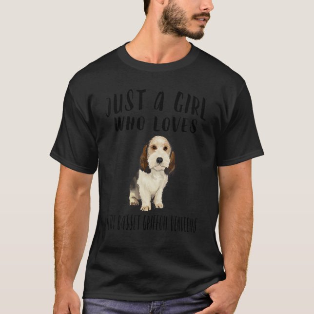 Im Just A Girl Who Loves Petits Bassets Griffons V T-Shirt (Front)
