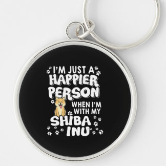 Im just a happier person when im with my shiba inu key ring
