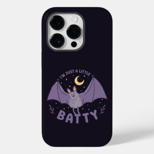 I'm Just A Little Batty Funny Halloween Bat Pun Case-Mate iPhone 14 Pro Case