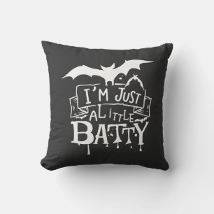 I'm Just A Little Batty Funny Halloween cute bat  Cushion