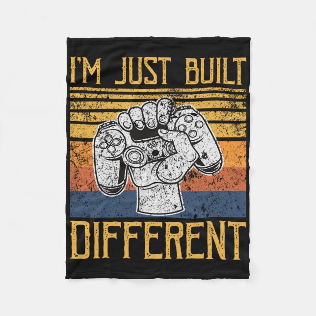 I'm Just Built Different Controller Video Game  Fleece Blanket (Front)