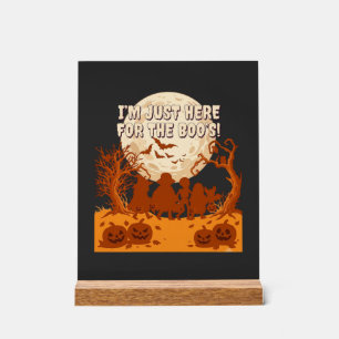 Im Just Here Boos Halloween Kids Silhouette Moon P Acrylic Sign