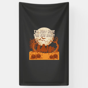 Im Just Here Boos Halloween Kids Silhouette Moon P Banner