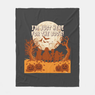 Im Just Here Boos Halloween Kids Silhouette Moon P Fleece Blanket