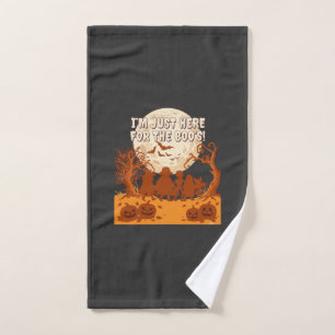 Im Just Here Boos Halloween Kids Silhouette Moon P Hand Towel