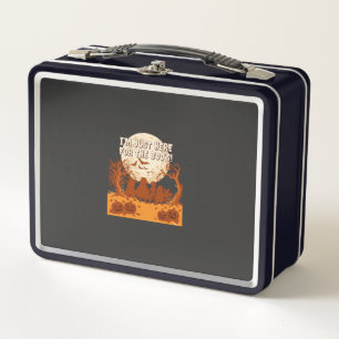 Im Just Here Boos Halloween Kids Silhouette Moon P Metal Lunch Box