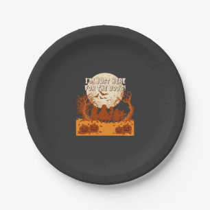 Im Just Here Boos Halloween Kids Silhouette Moon P Paper Plate